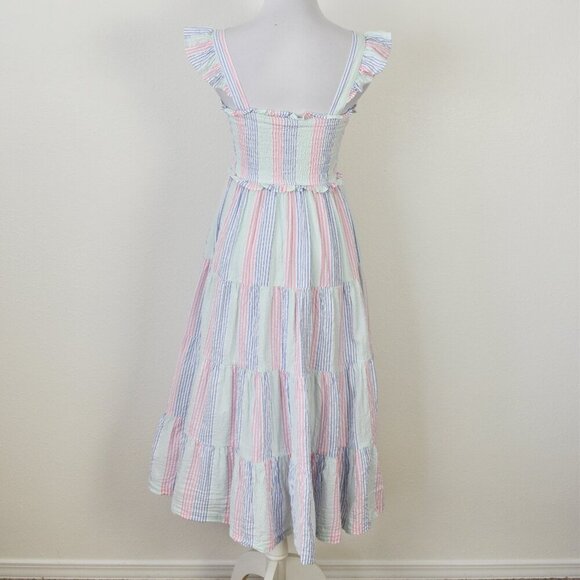 Ruffle Butts Women's Smocked Seersucker Flutter Strap Dress - XS - Picture 6 of 9